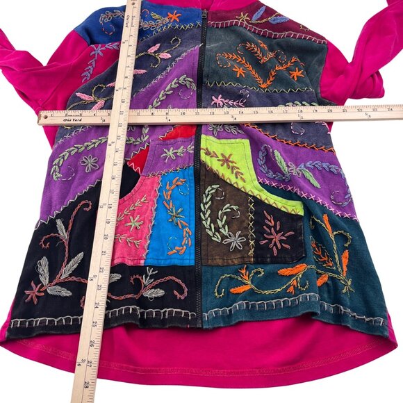 Colorful Embroidered Patchwork Jacket Womens 2X By Rising Tide - Picture 2 of 4